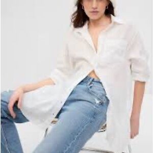 NWT - Gap Oversized Linen Button Up - Beach Cover Up XXL